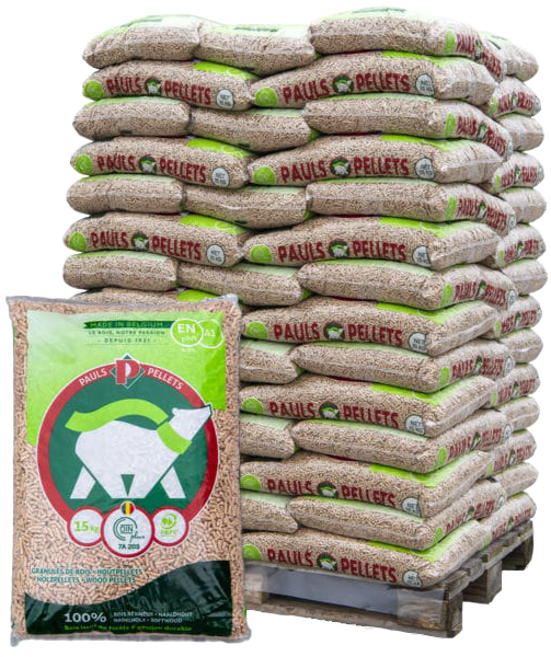 Palette PAULS pellet de 70 sacs de 15 kg = 1.050 kg