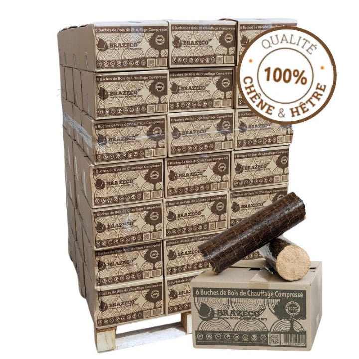 Bois Densifié Premium – Palette de 80 cartons (environ 960 kg)